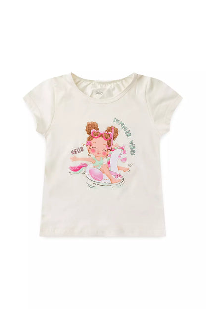 Conjunto de Verão para Menina Unicórnio Vibes Marfim