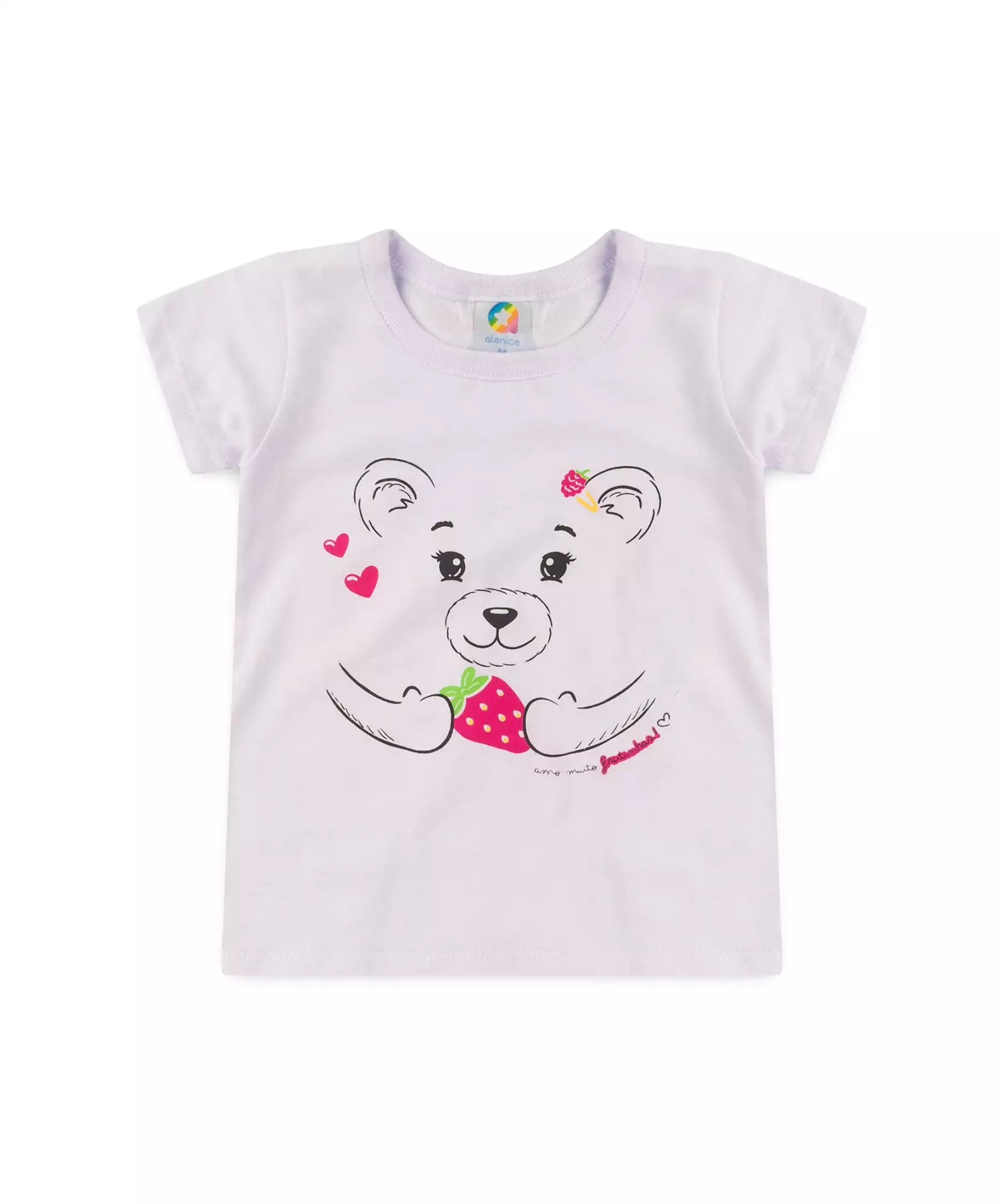 Conjunto de Verão para Menina Ursinho Carinhoso Branco