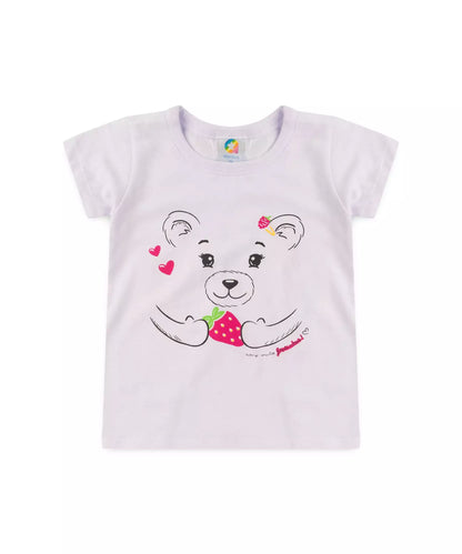 Conjunto de Verão para Menina Ursinho Carinhoso Branco