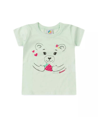 Conjunto de Verão para Menina Ursinho Carinhoso Verde