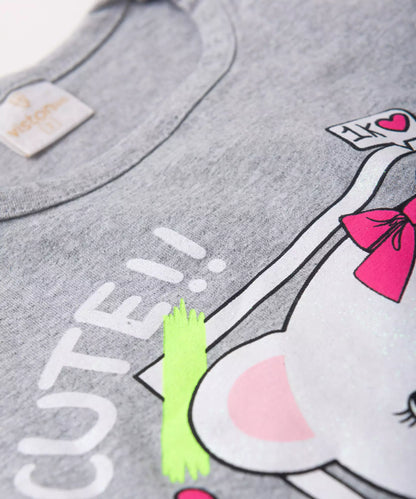 Conjunto de Verão para Menina Ursinho Mescla