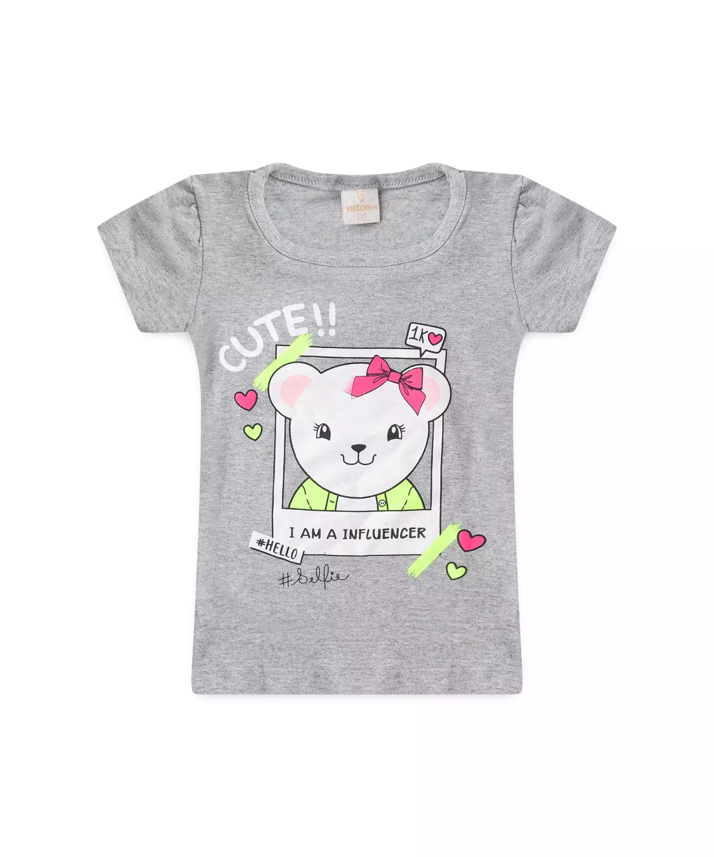 Conjunto de Verão para Menina Ursinho Mescla