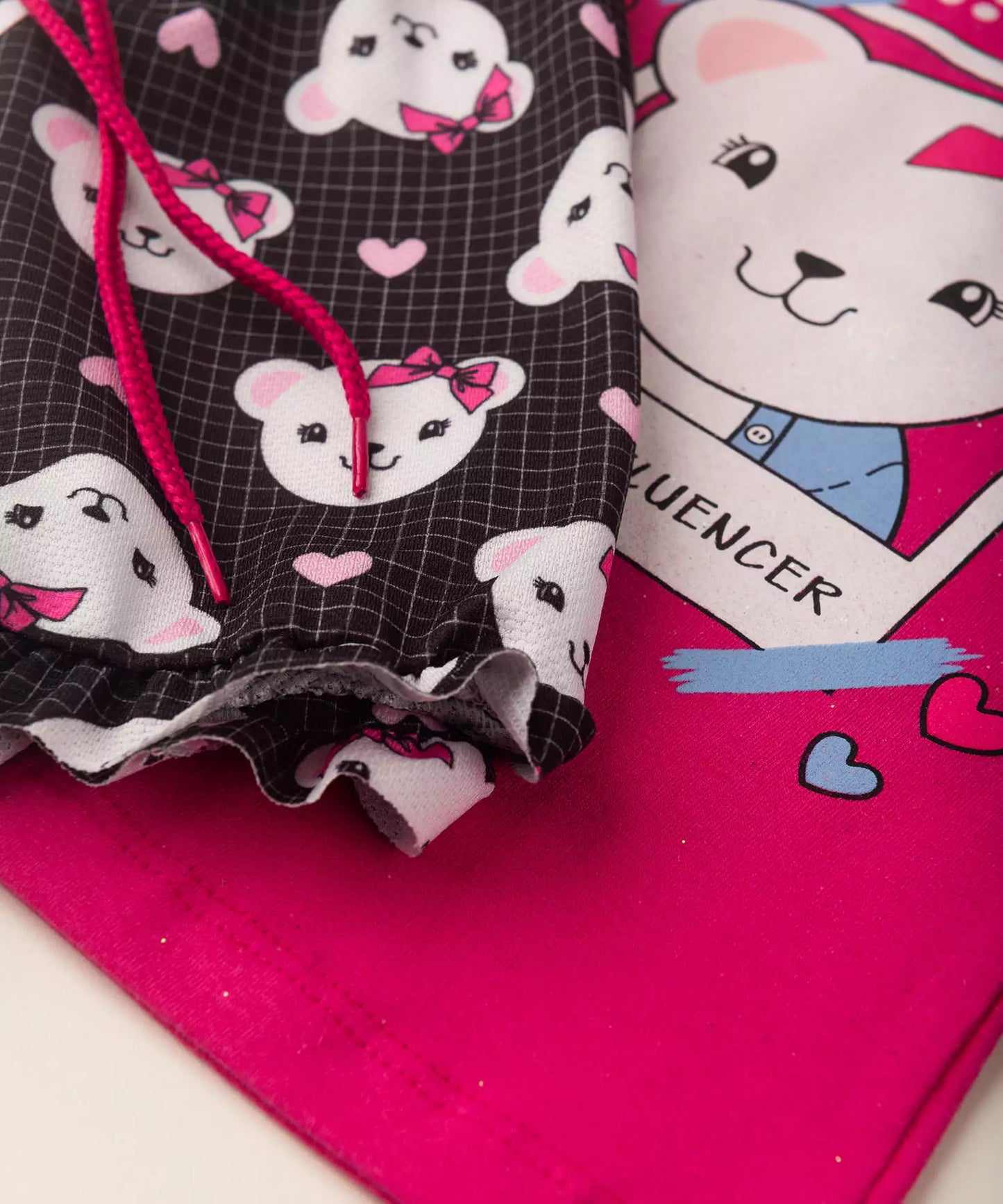 Conjunto de Verão para Menina Ursinho Pink