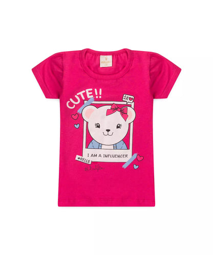 Conjunto de Verão para Menina Ursinho Pink