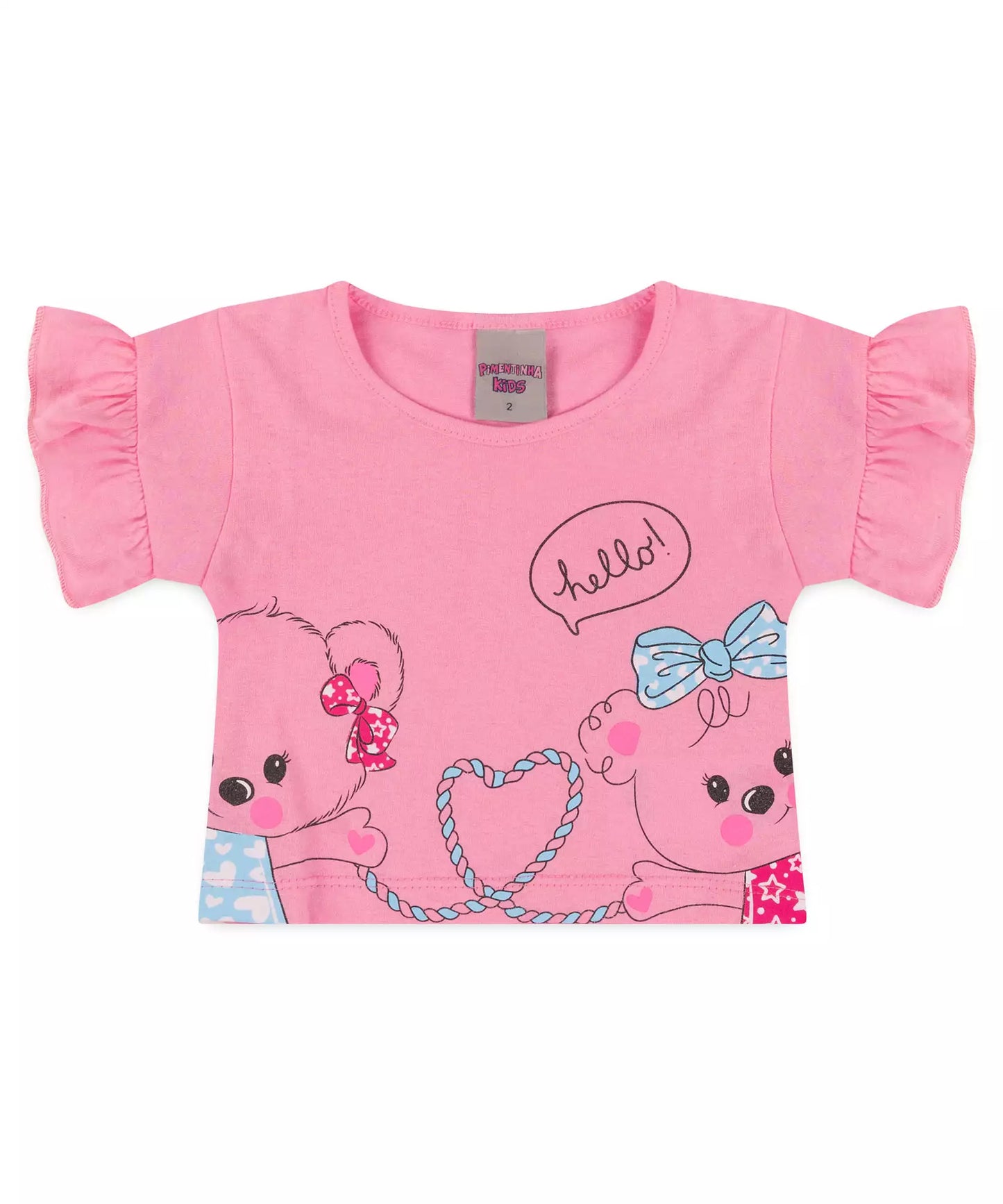 Conjunto de Verão para Menina Ursinhos Rosa
