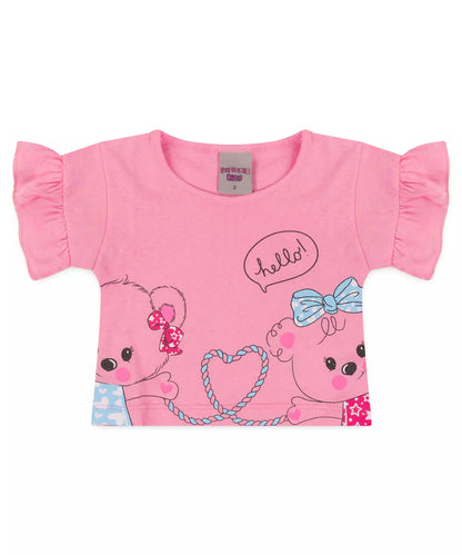 Conjunto de Verão para Menina Ursinhos Rosa