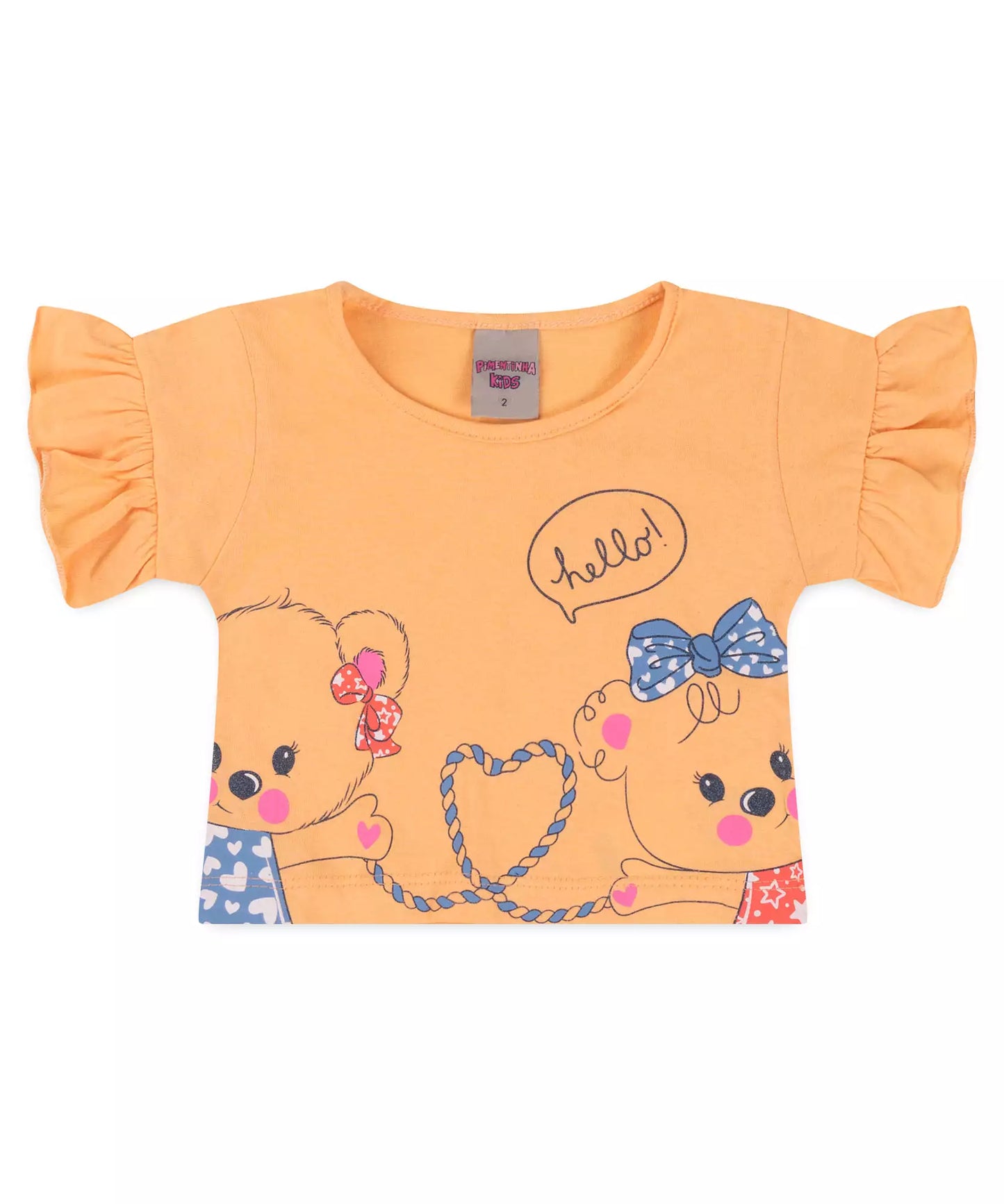 Conjunto de Verão para Menina Ursinhos Salmão