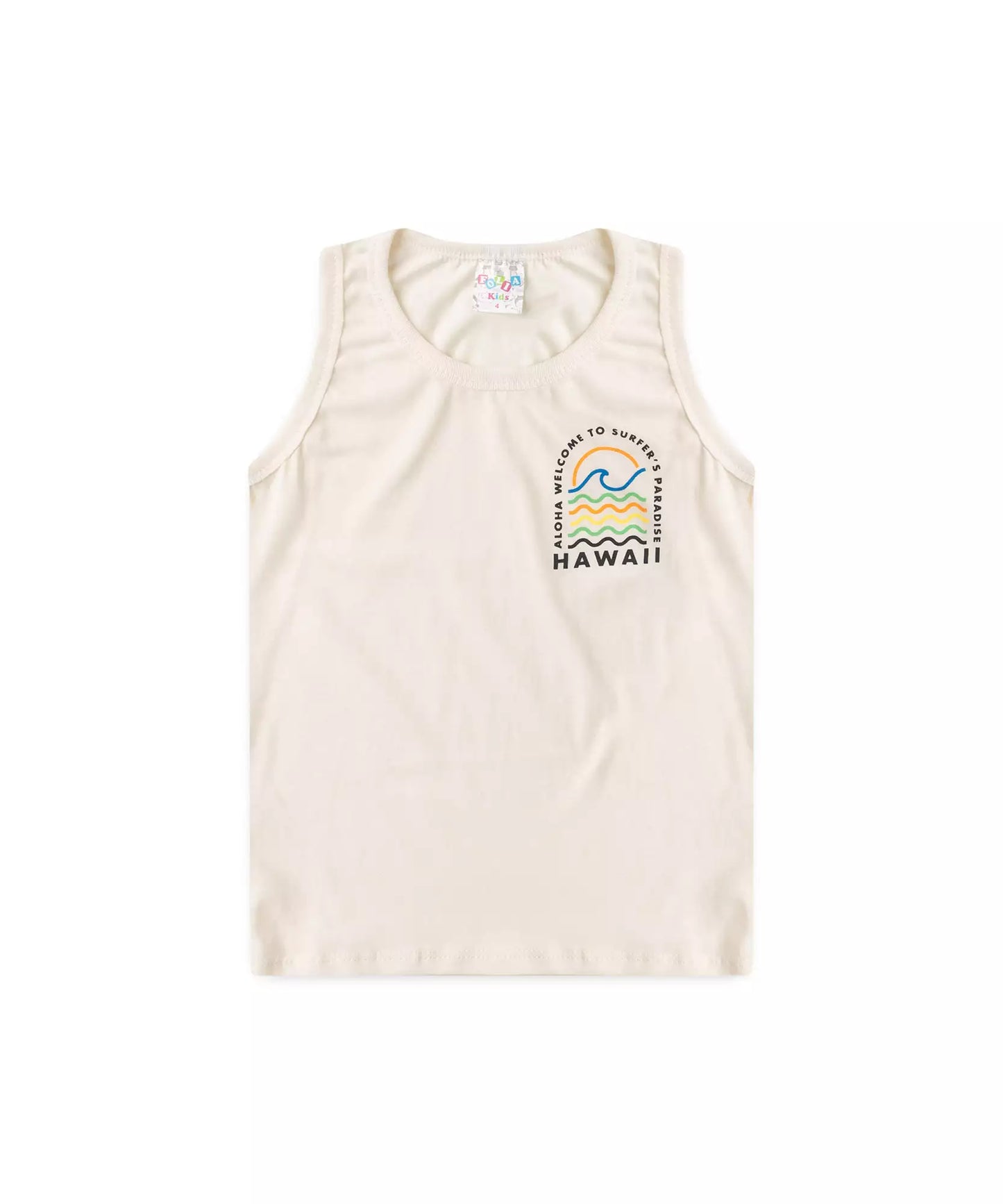 Conjunto de Verão para Menino Aloha Havaí Marfim