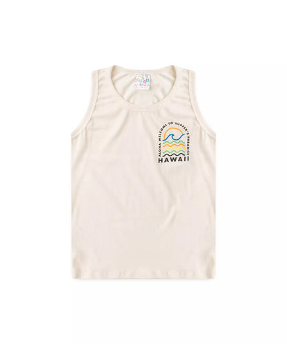 Conjunto de Verão para Menino Aloha Havaí Marfim