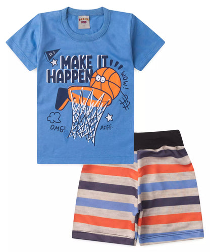 Conjunto de Verão para Menino Basquete Azul