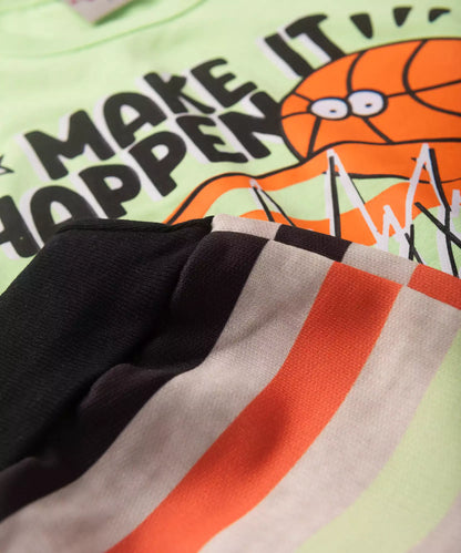 Conjunto de Verão para Menino Basquete Verde