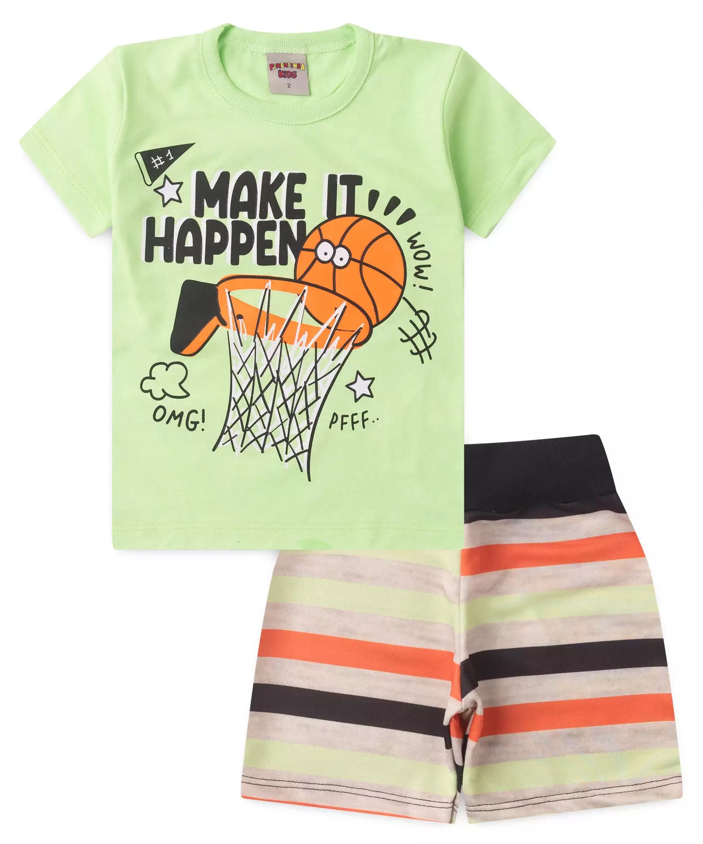 Conjunto de Verão para Menino Basquete Verde