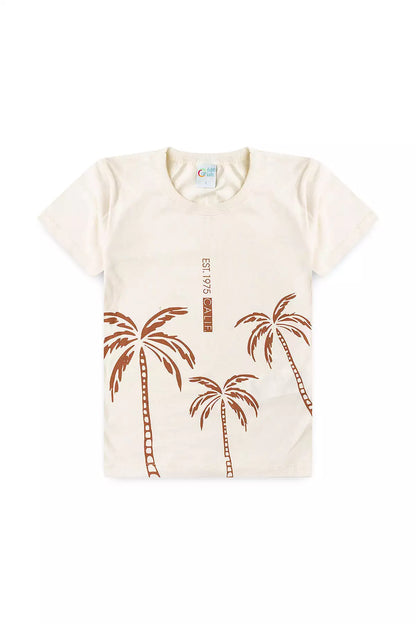 Conjunto de Verão para Menino Calif Palms Marfim