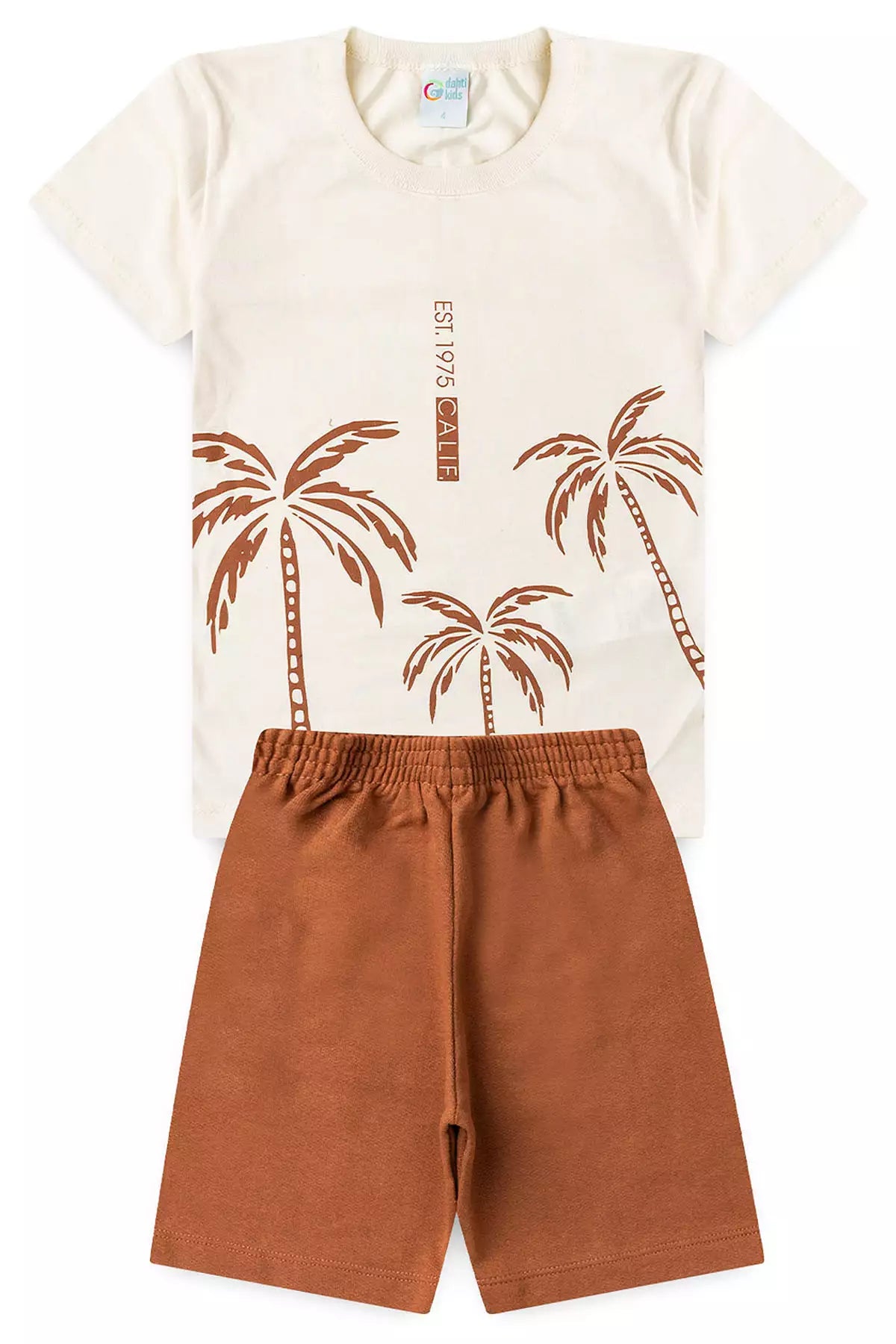 Conjunto de Verão para Menino Calif Palms Marfim