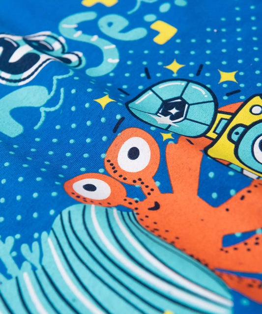 Conjunto de Verão para Menino Caranguejo Azul