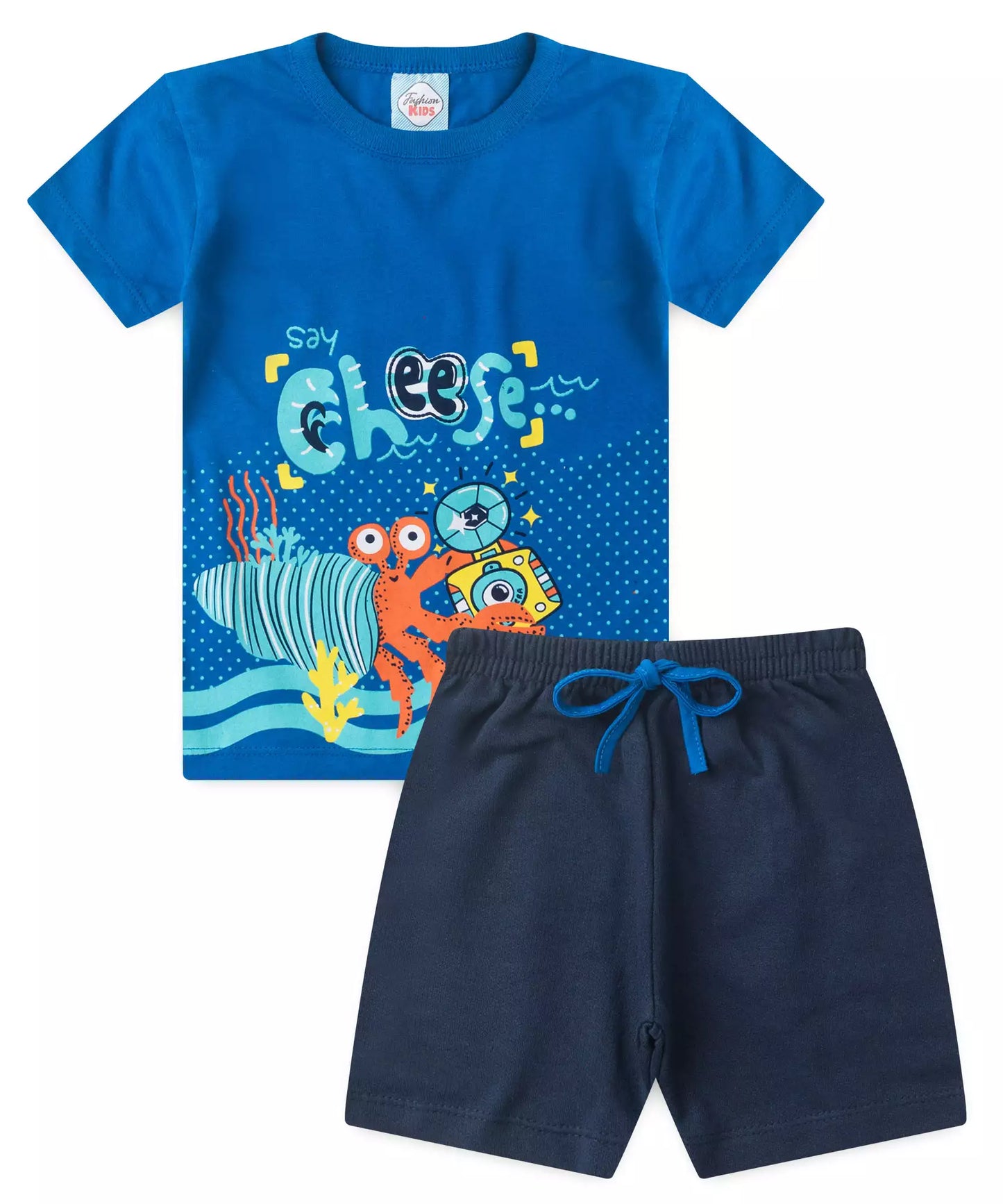 Conjunto de Verão para Menino Caranguejo Azul