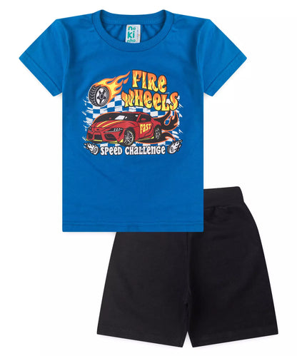 Conjunto de Verão para Menino Carros Azul