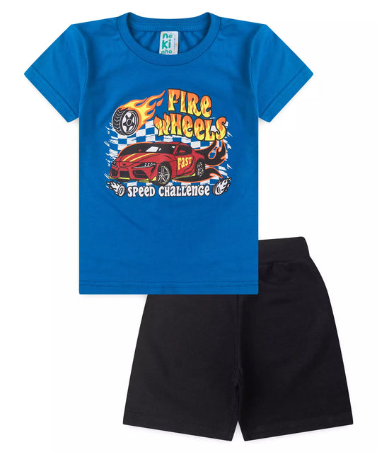 Conjunto de Verão para Menino Carros Azul