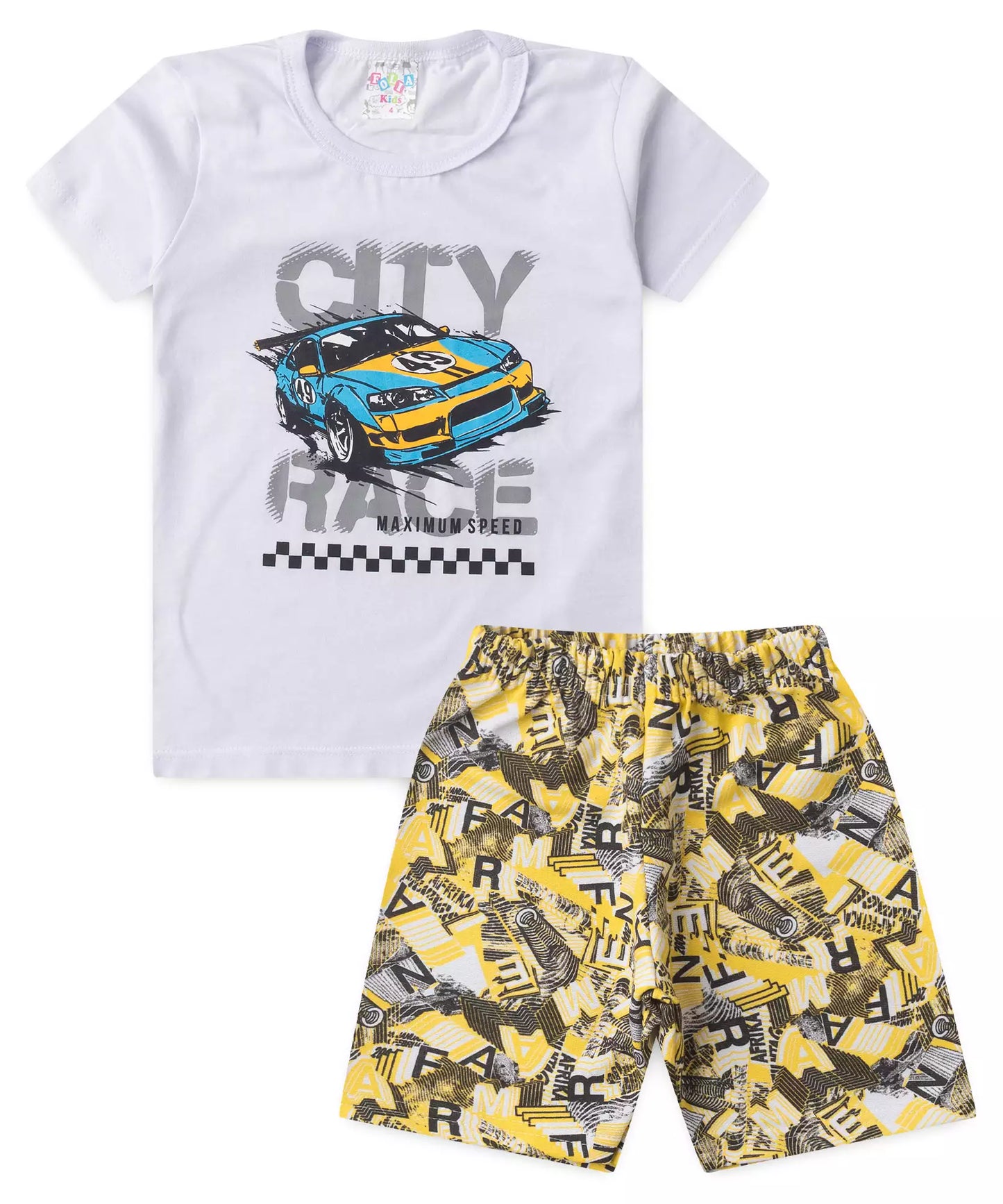 Conjunto de Verão para Menino City Speed Branco