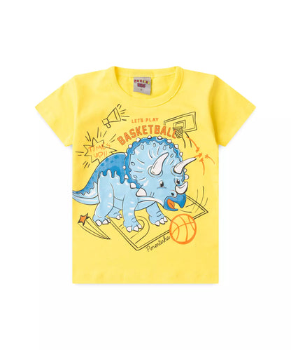 Conjunto de Verão para Menino Dino Amarelo