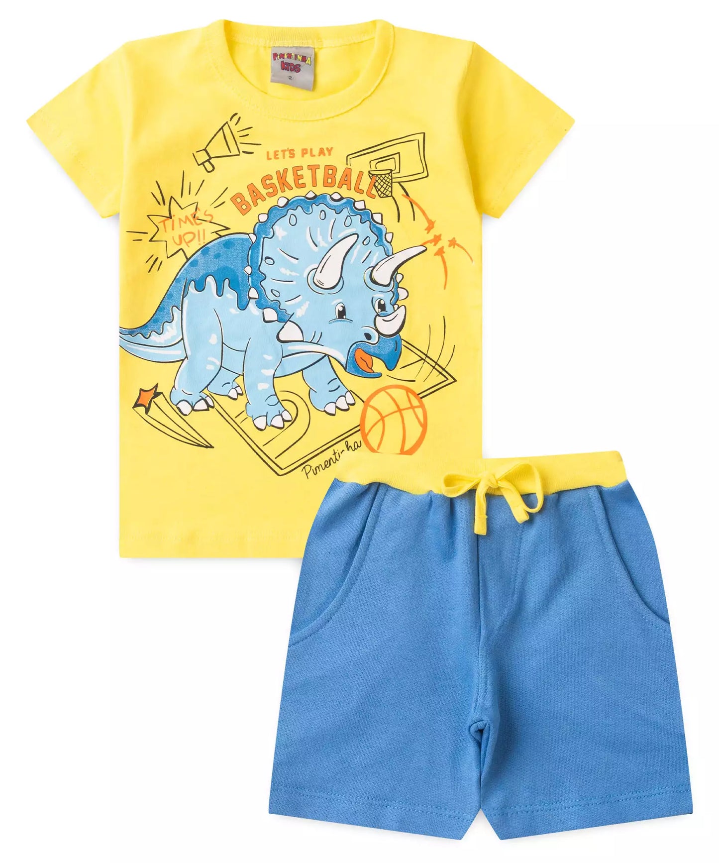Conjunto de Verão para Menino Dino Amarelo
