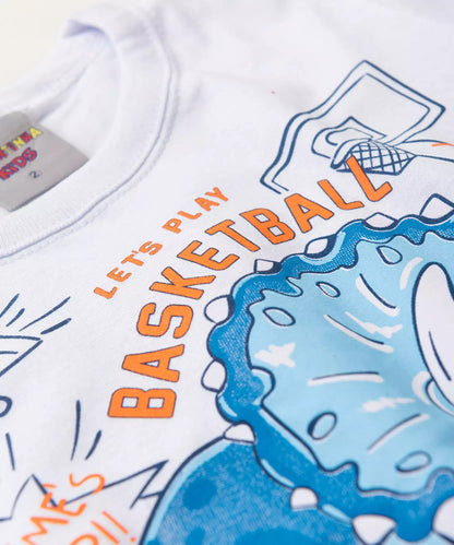 Conjunto de Verão para Menino no Dino Branco