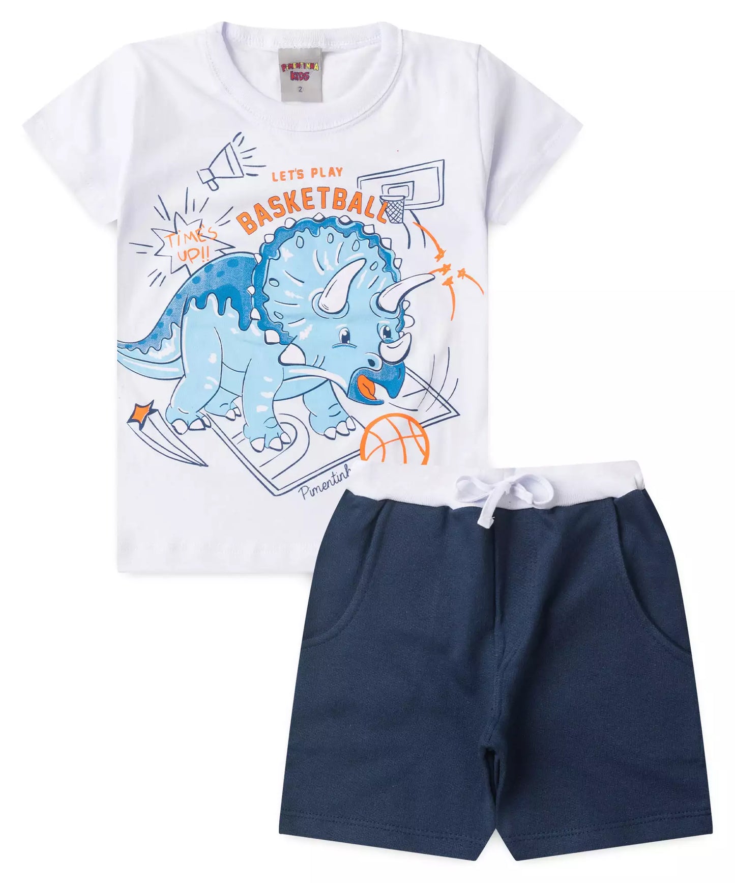 Conjunto de Verão para Menino no Dino Branco