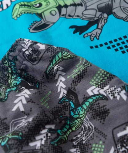 Conjunto de Verão para Menino Dino Explorer Azul