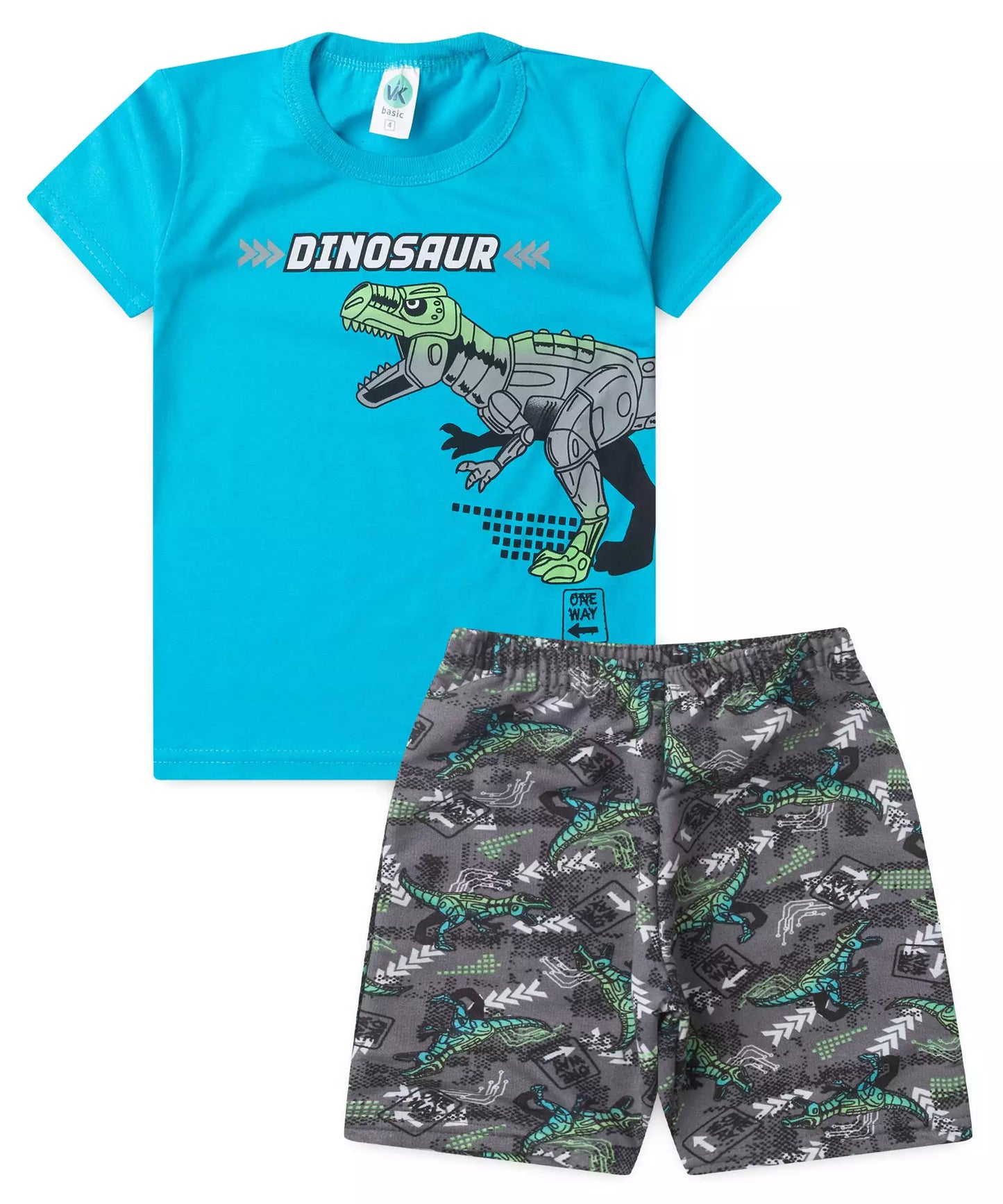 Conjunto de Verão para Menino Dino Explorer Azul
