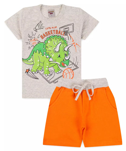 Conjunto de Verão para Menino Dino Mescla