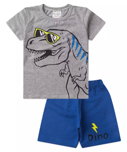 Conjunto de Verão para Menino no Dino em Mescla