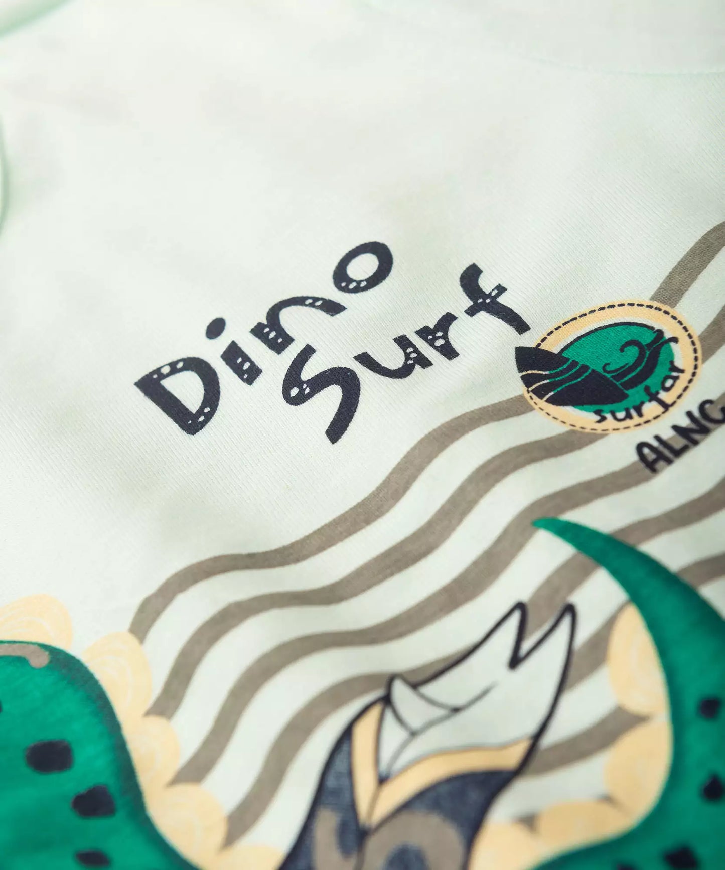Conjunto de Verão para Menino Dino Surfista Verde