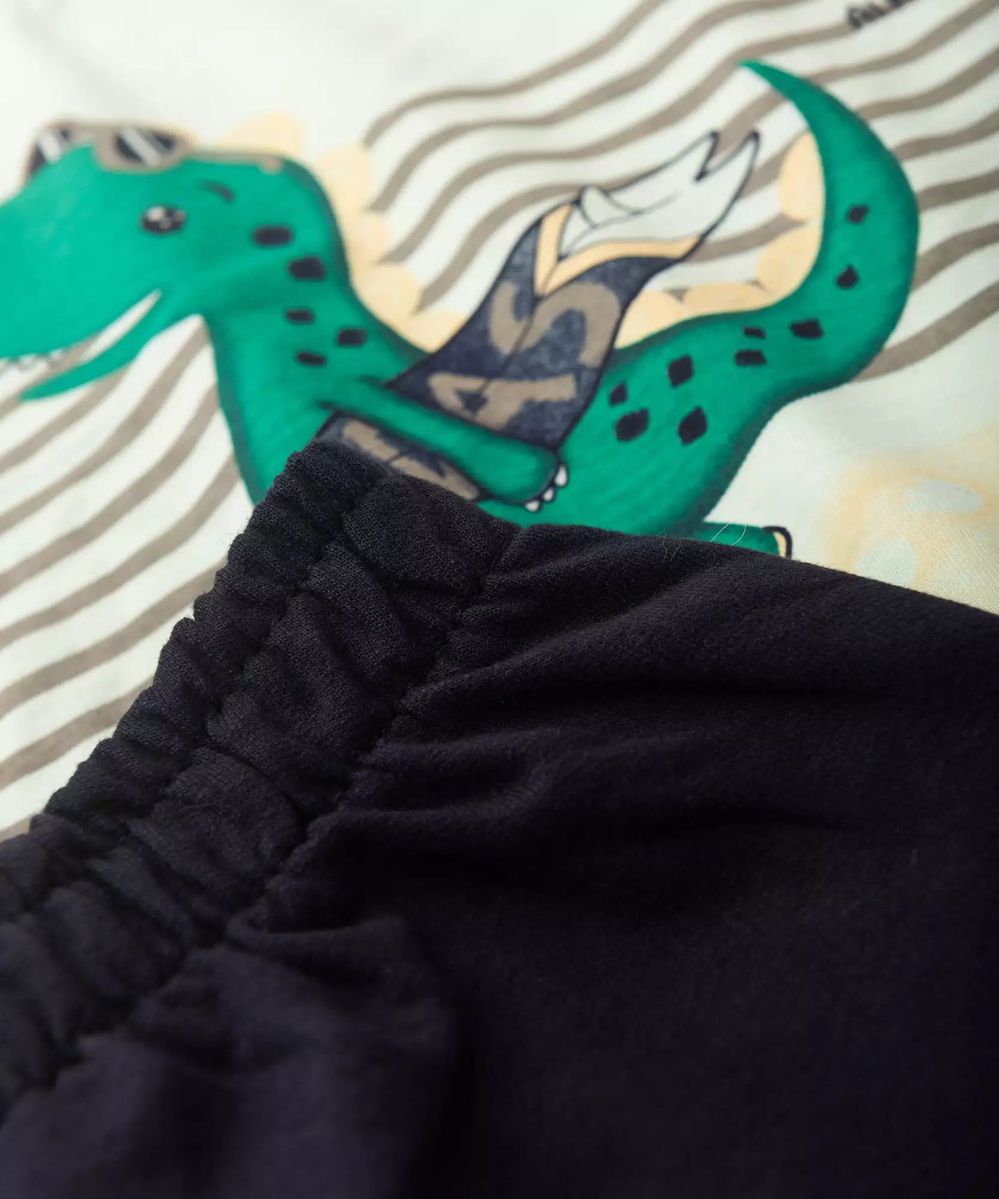 Conjunto de Verão para Menino Dino Surfista Verde