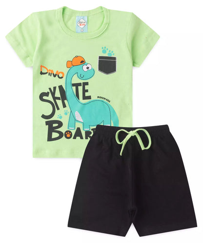 Conjunto de Verão para Menino Dino Verde