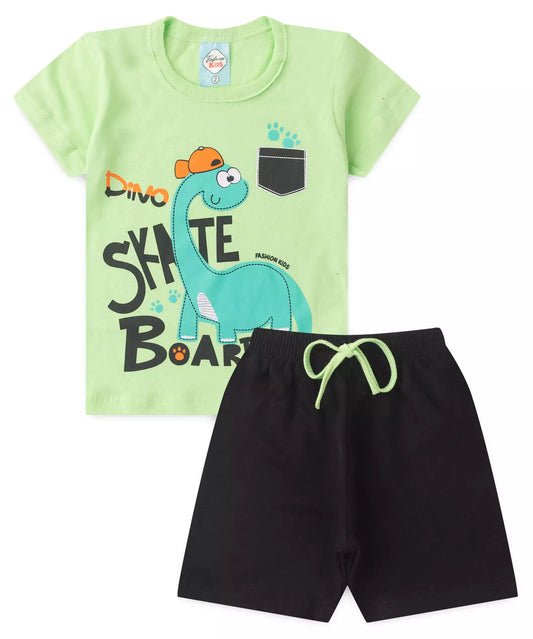 Conjunto de Verão para Menino Dino Verde