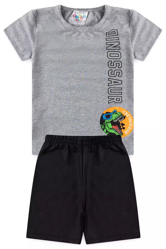 Conjunto de Verão para Menino Dinossaur Mescla