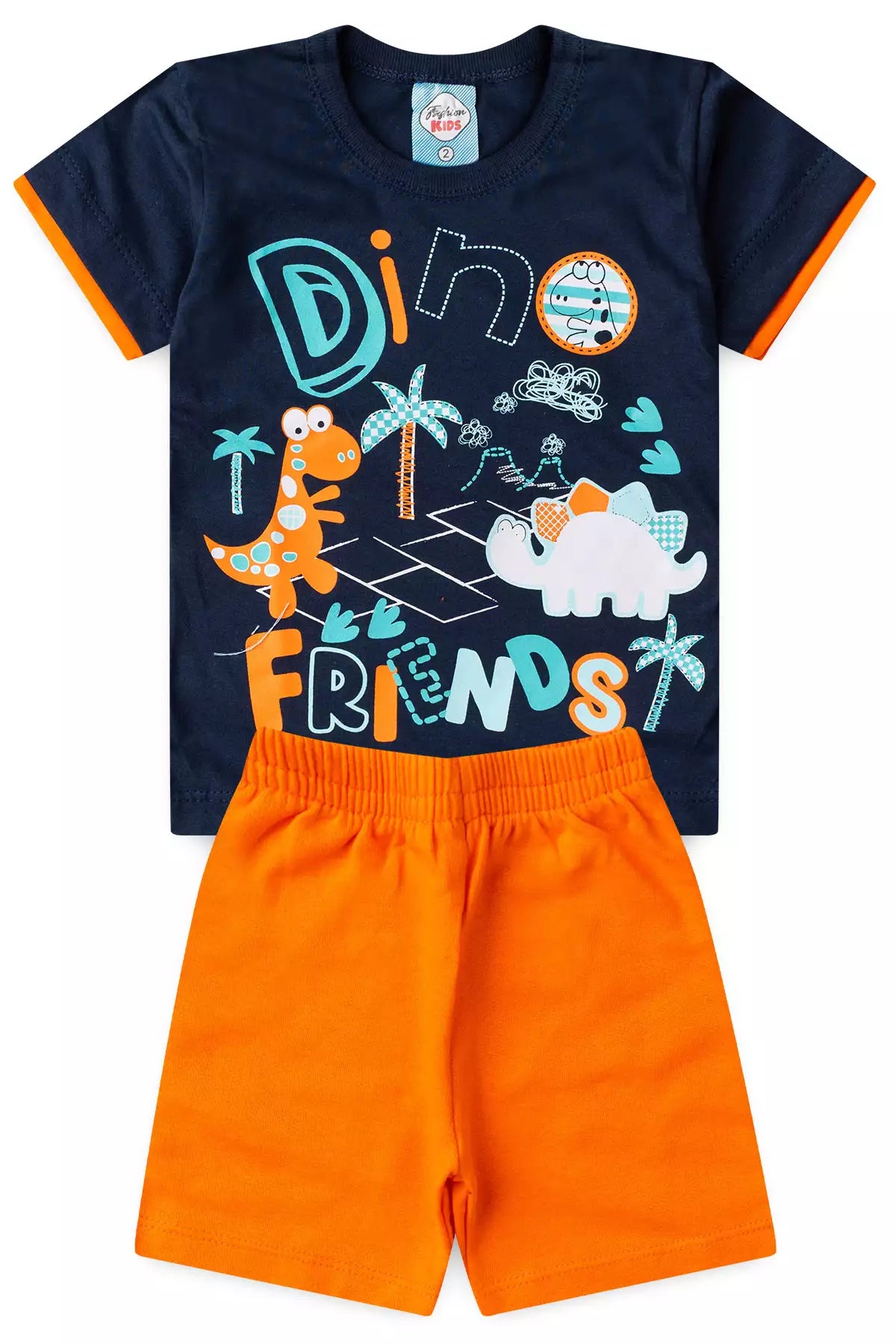 Conjunto de Verão para Menino Marinho Dinossauro