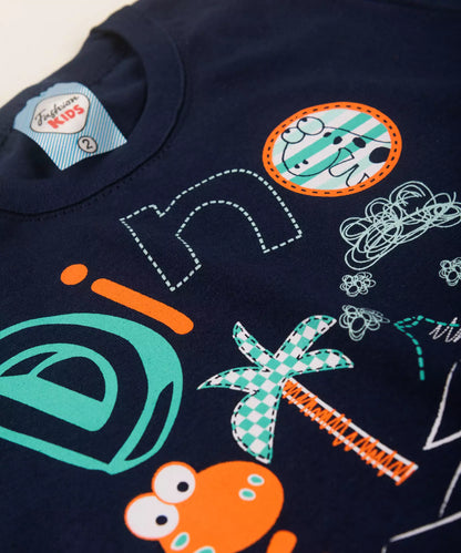 Conjunto de Verão para Menino Marinho Dinossauro