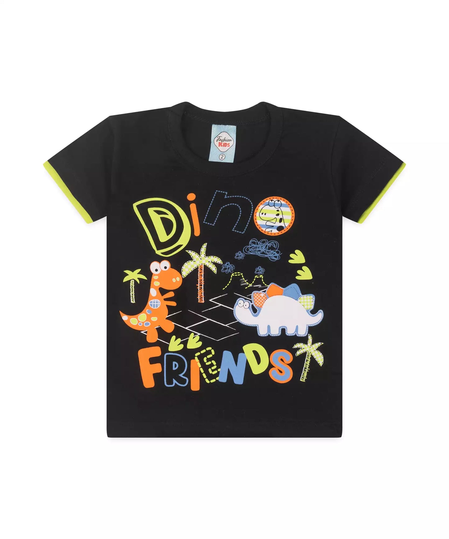 Conjunto de Verão para Menino Dinossauro Preto