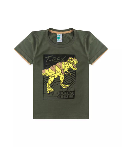 Conjunto de Verão para Menino em Dinossauro Verde