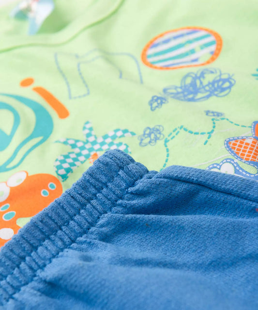 Conjunto de Verão para Menino em Dinossauro em Verde