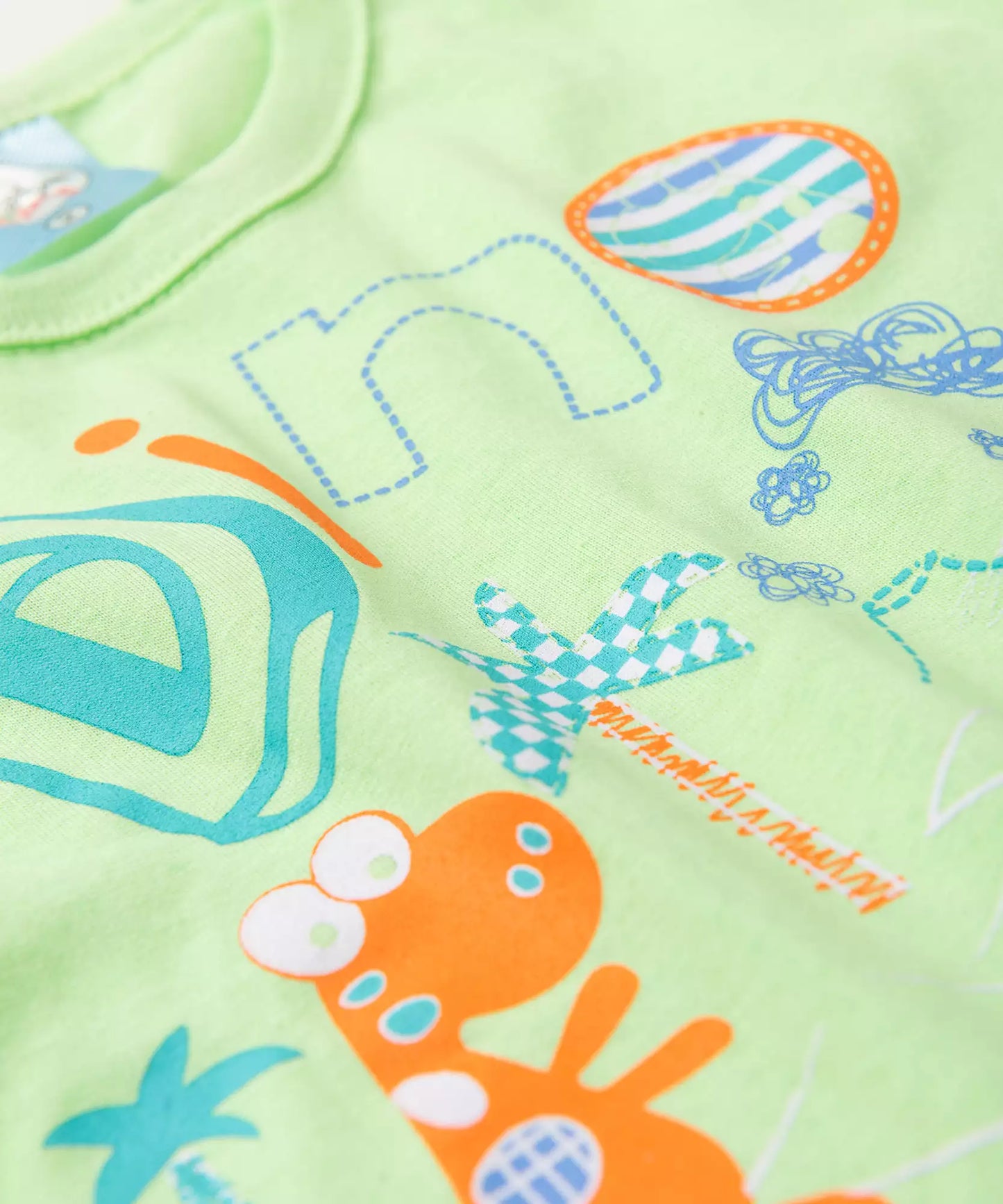 Conjunto de Verão para Menino em Dinossauro em Verde