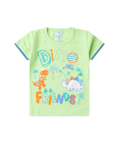Conjunto de Verão para Menino em Dinossauro em Verde