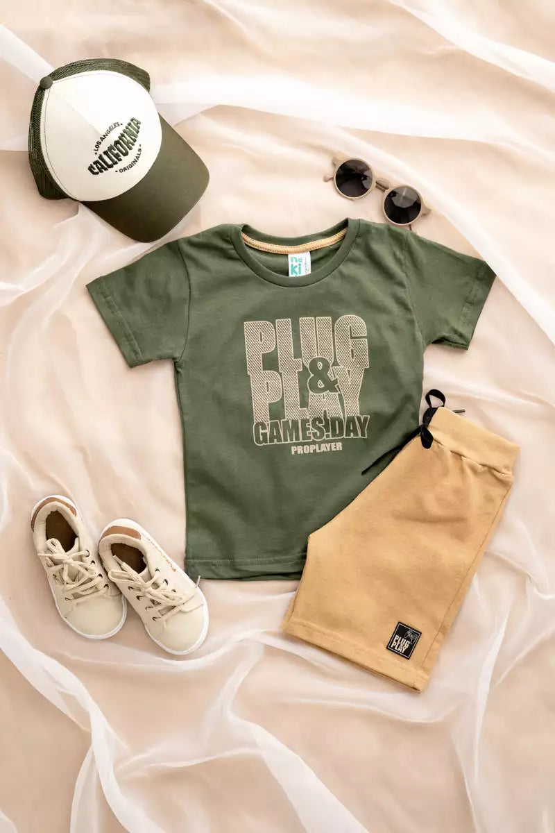 Conjunto de Verão para Menino Estampado Verde