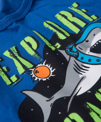Conjunto de Verão para Menino Explore Space Azul