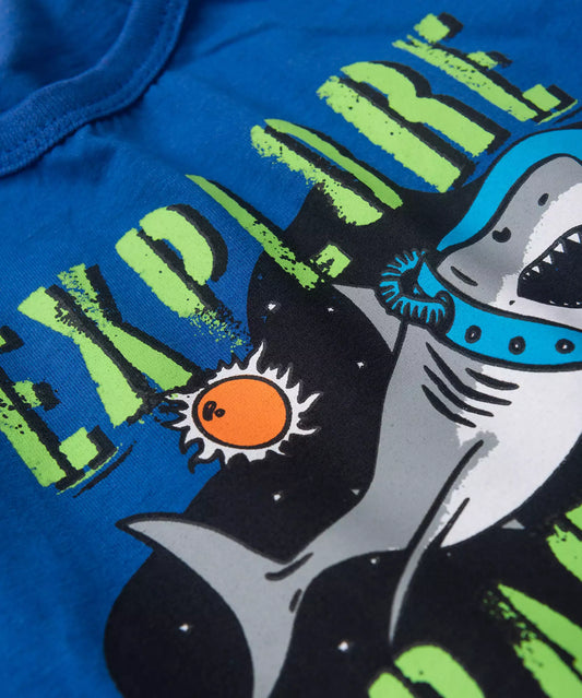 Conjunto de Verão para Menino Explore Space Azul