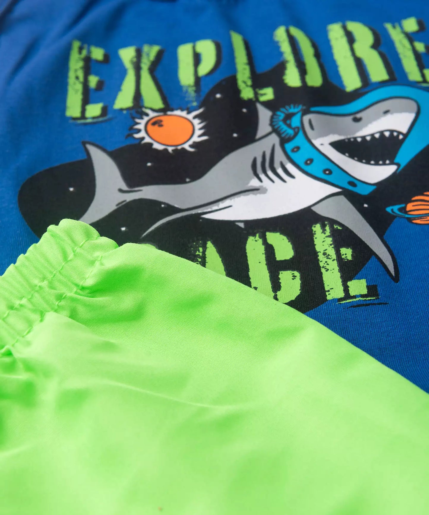 Conjunto de Verão para Menino Explore Space Azul