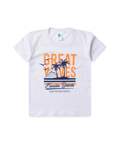 Conjunto de Verão para Menino Florida Beach Branco