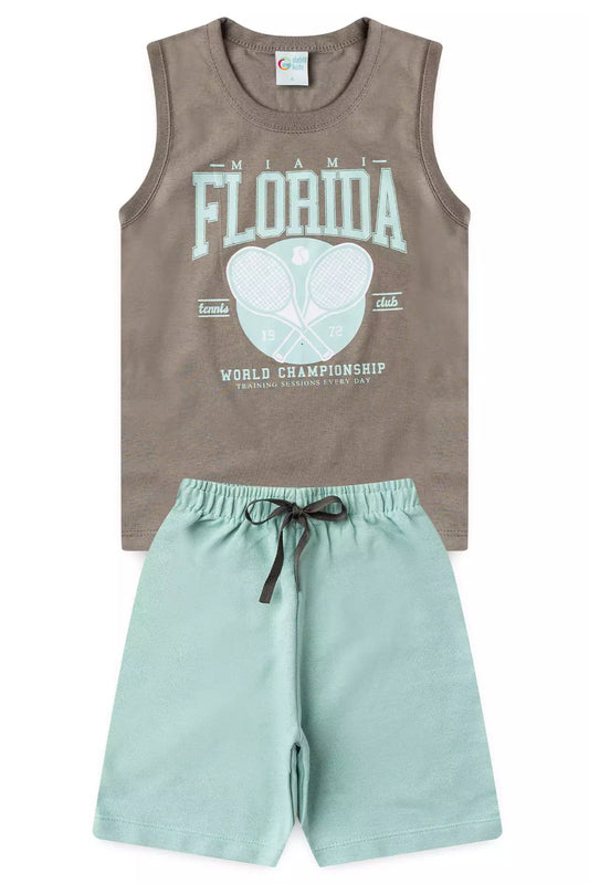 Conjunto de Verão para Menino Florida Mescla