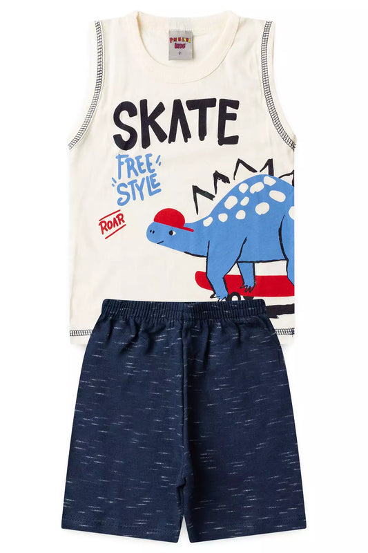 Conjunto de Verão para Menino Freestyle Marfim